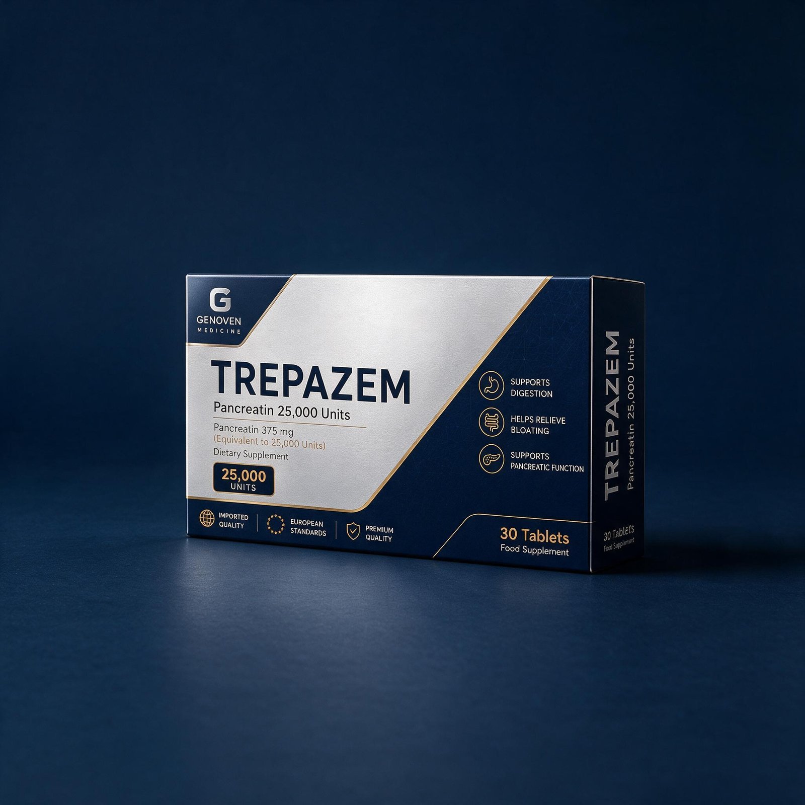 Trepazem pancreatin 25000 unit 